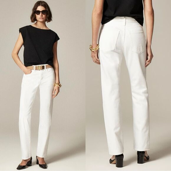 NWT J CREW Slouchy jean in white - Picture 1 of 7